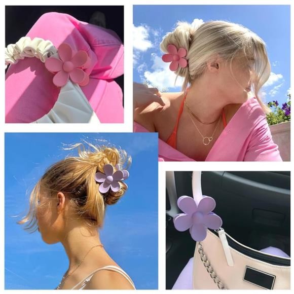 7 Pcs Flower Claw Clips Clips Hibiscus Hair Clip 🌸🌺🍓 - Picture 6 of 6
